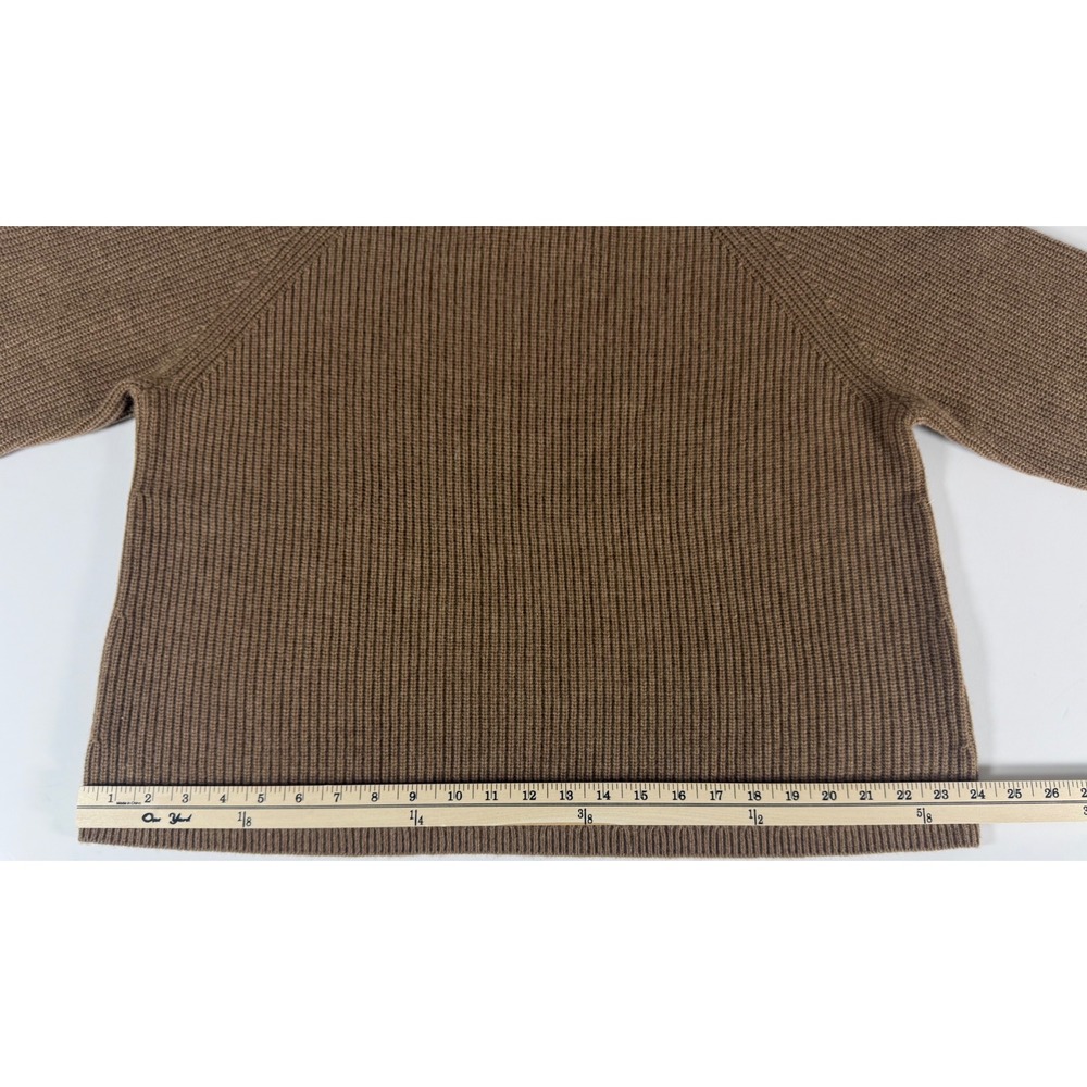 Quince Cashmere Fisherman Sweater XL NWT Teak Brown Ribbed Mongolian Crewneck - Picture 10 of 11